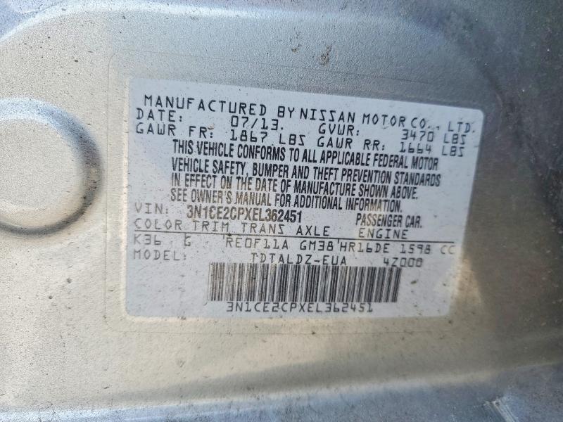 Aukcja sprzedaży 2014 Nissan Versa Note, vin: 3N1CE2CPXEL362451, numer aukcji: 64034126