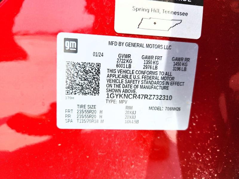2024 Cadillac Xt5 მანქანა იყიდება აუქციონზე, vin: 1GYKNCR47RZ732310, აუქციონის ნომერი: 63741386