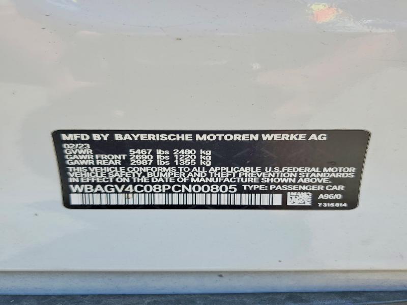 Продаж на аукціоні авто 2023 Bmw 840xi, vin: WBAGV4C08PCN00805, номер лоту: 64122806