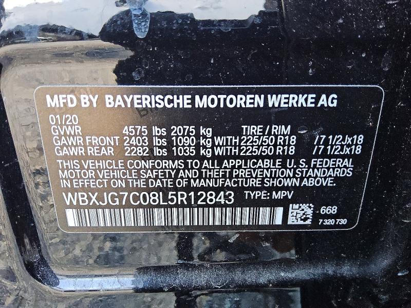 Продаж на аукціоні авто 2020 Bmw X1, vin: WBXJG7C08L5R12843, номер лоту: 63227906