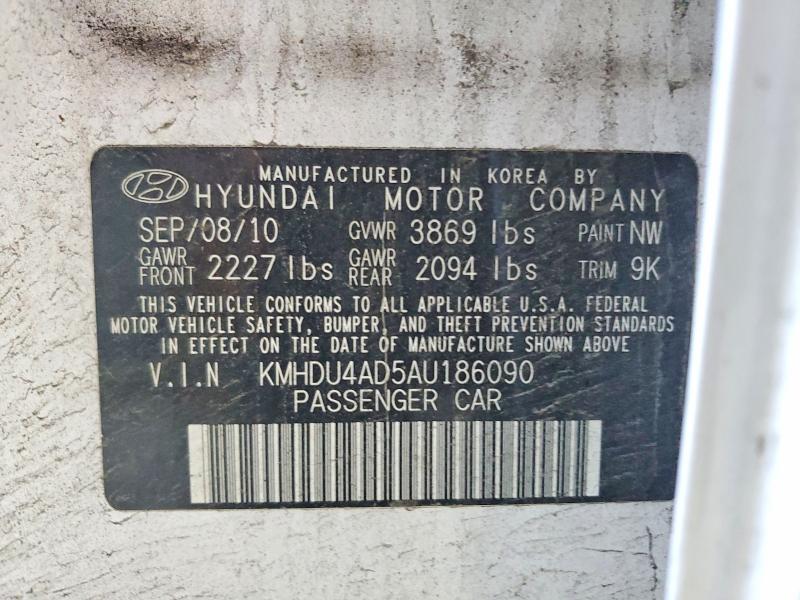 Продажа на аукционе авто 2010 Hyundai Elantra, vin: KMHDU4AD5AU186090, номер лота: 64936766