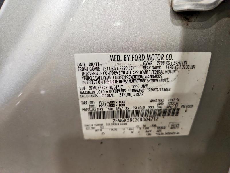 64239736 :رقم المزاد ، 2FMGK5BC2CBD04717 vin ، 2012 Ford Flex مزاد بيع