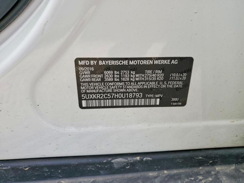 66065476 :رقم المزاد ، 5UXKR2C57H0U18793 vin ، 2017 Bmw X5 مزاد بيع