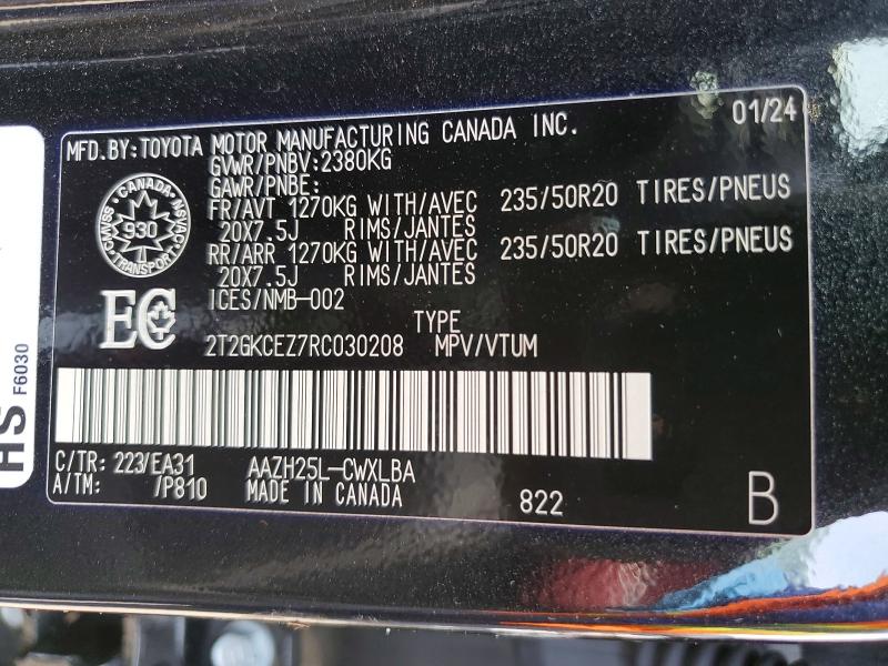 Aukcja sprzedaży 2024 Lexus Nx, vin: 2T2GKCEZ7RC030208, numer aukcji: 63309176