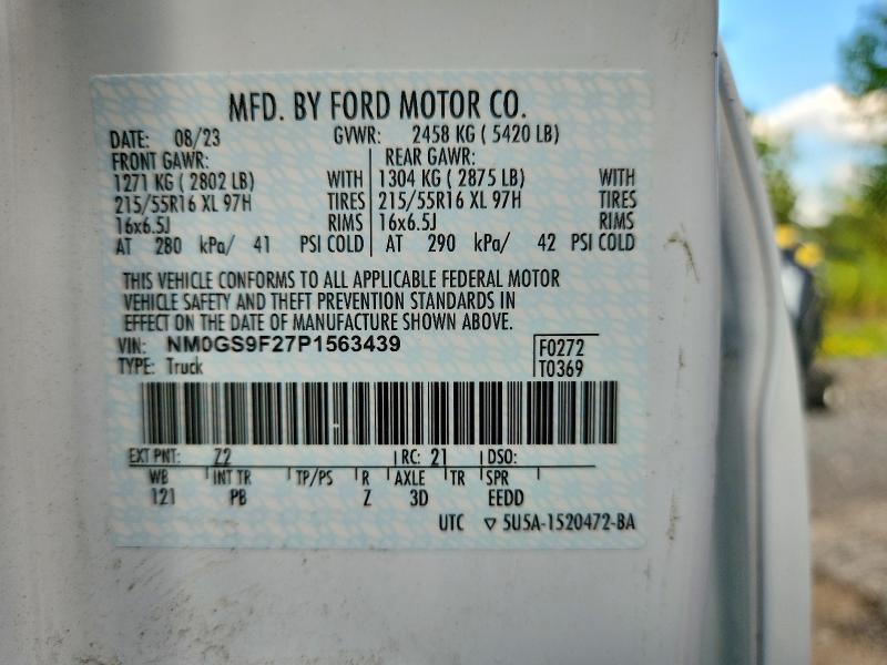 Aukcja sprzedaży 2023 Ford Transit Connect, vin: NM0GS9F27P1563439, numer aukcji: 66667646