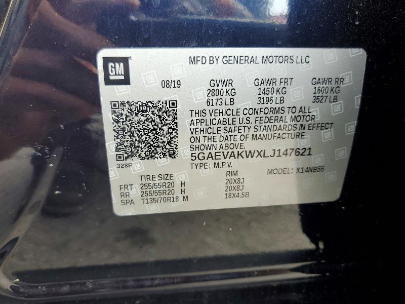 Продаж на аукціоні авто 2020 Buick Enclave, vin: 5GAEVAKWXLJ147621, номер лоту: 65512156