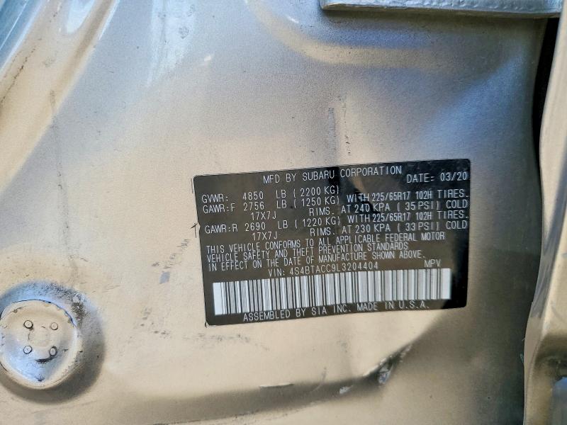 Aukcja sprzedaży 2020 Subaru Outback, vin: 4S4BTACC9L3204404, numer aukcji: 66174436