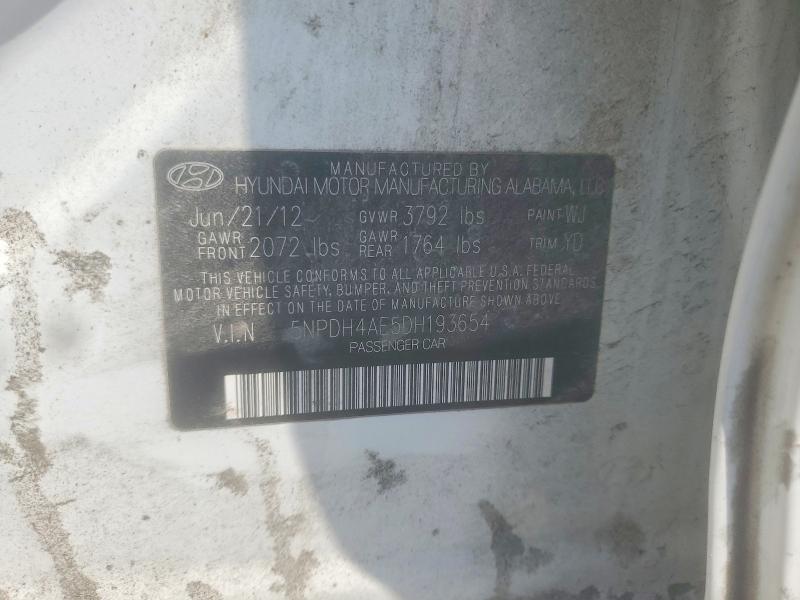 Продаж на аукціоні авто 2013 Hyundai Elantra, vin: 5NPDH4AE5DH193654, номер лоту: 65904966