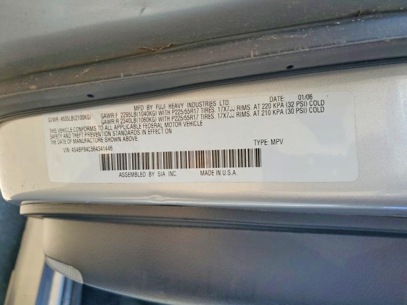 66271676 :رقم المزاد ، 4S4BP84C564341446 vin ، 2006 Subaru Legacy مزاد بيع