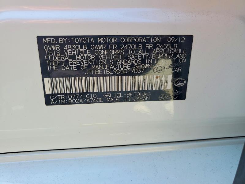 Aukcja sprzedaży 2013 Lexus Gs, vin: JTHBE1BL9D5017037, numer aukcji: 65860216