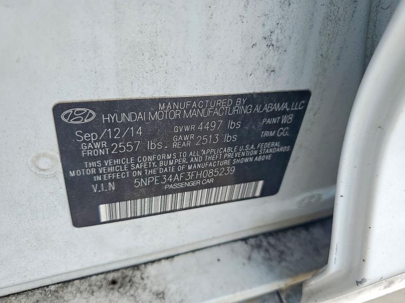 64293836 :رقم المزاد ، 5NPE34AF3FH085239 vin ، 2015 Hyundai Sonata مزاد بيع