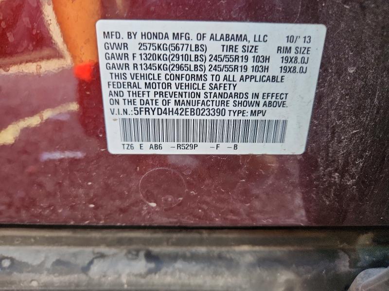 64856186 :رقم المزاد ، 5FRYD4H42EB023390 vin ، 2014 Acura Mdx مزاد بيع