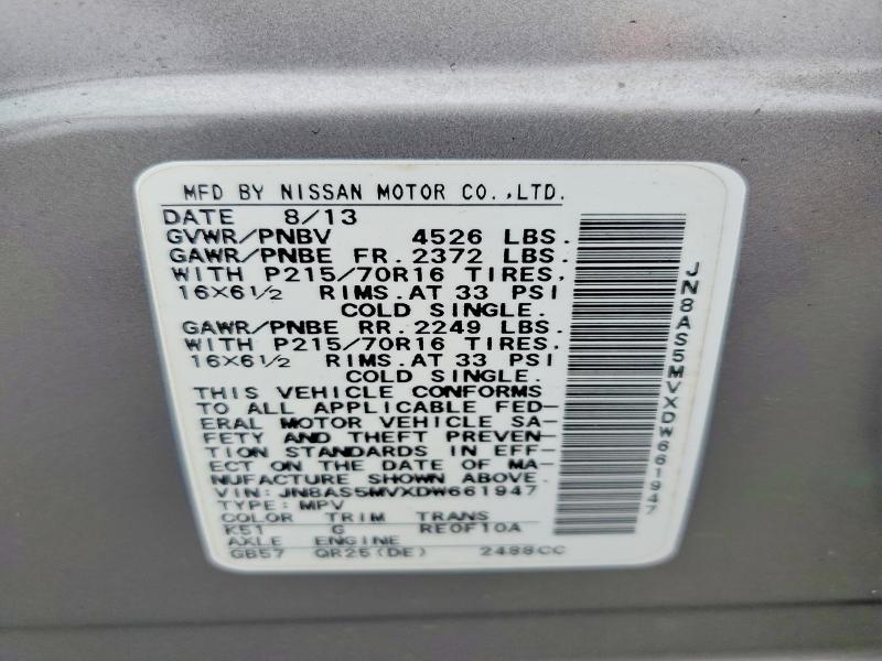 Продаж на аукціоні авто 2013 Nissan Rogue, vin: JN8AS5MVXDW661947, номер лоту: 65198236