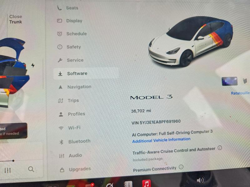 2023 Tesla Model 3 მანქანა იყიდება აუქციონზე, vin: 5YJ3E1EA8PF691960, აუქციონის ნომერი: 65233686