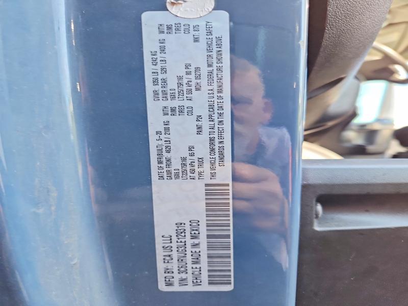 62543416 :رقم المزاد ، 3C6URVJG3LE129319 vin ، 2020 Ram Promaster 3500 مزاد بيع