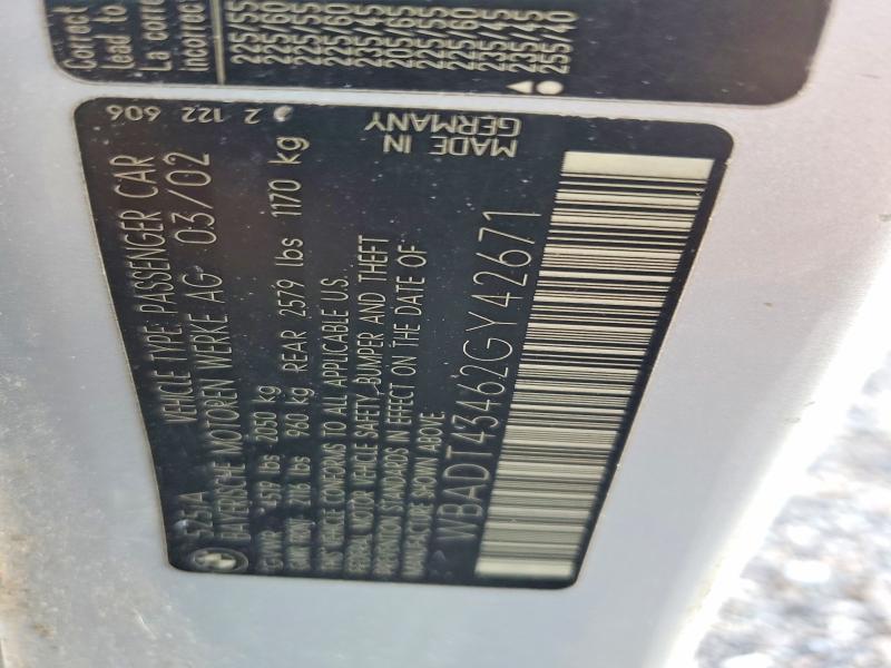 Продажа на аукционе авто 2002 Bmw 525, vin: WBADT43462GY42671, номер лота: 66508226