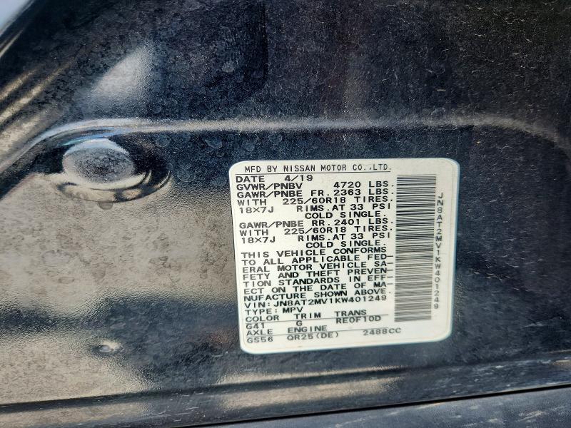 Продажа на аукционе авто 2019 Nissan Rogue, vin: JN8AT2MV1KW401249, номер лота: 64712046