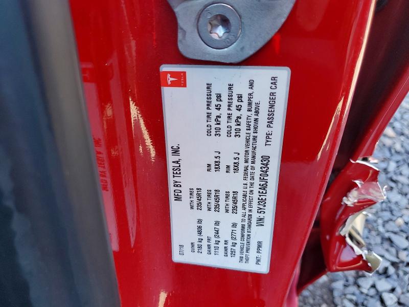 Продаж на аукціоні авто 2018 Tesla Model 3, vin: 5YJ3E1EA6JF043430, номер лоту: 66113286