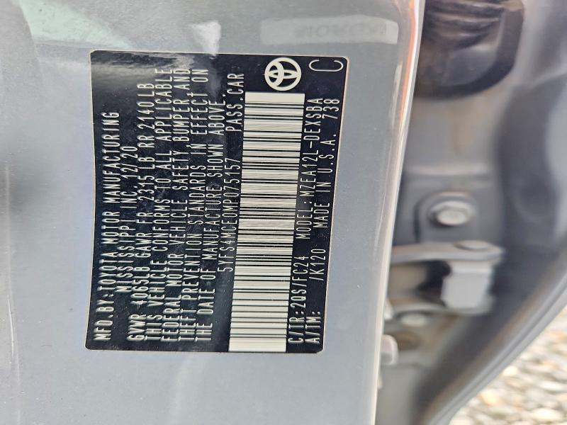 Aukcja sprzedaży 2021 Toyota Corolla, vin: 5YFS4MCE0MP075157, numer aukcji: 64355226