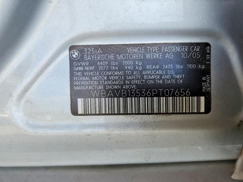 Продаж на аукціоні авто 2006 Bmw 325, vin: WBAVB13536PT07656, номер лоту: 65165546