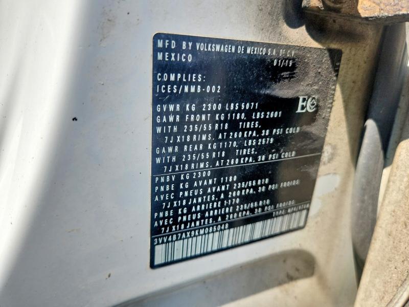 65797126 :رقم المزاد ، 3VV4B7AX9KM085048 vin ، 2019 Volkswagen Tiguan مزاد بيع