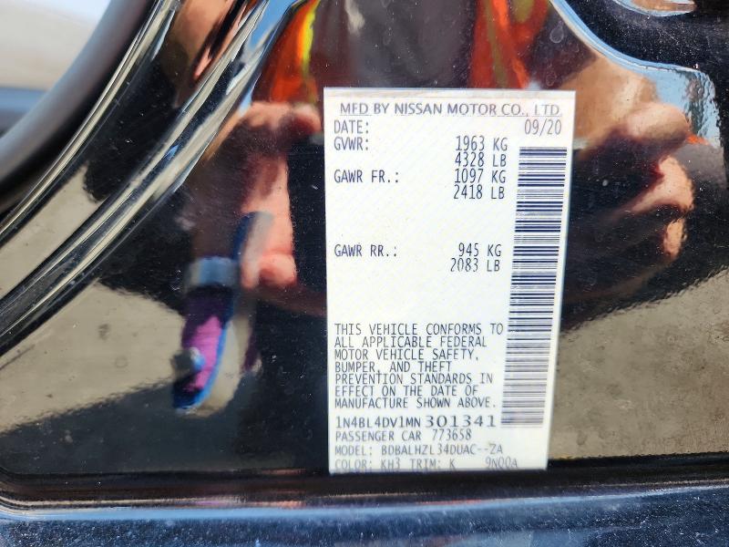 Продажа на аукционе авто 2021 Nissan Altima, vin: 1N4BL4DV1MN301341, номер лота: 65640746