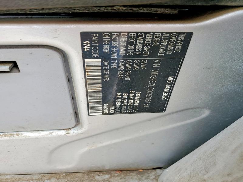 64016996 :رقم المزاد ، WD3PE7CC0C5705168 vin ، 2012 Mercedes-benz Sprinter مزاد بيع