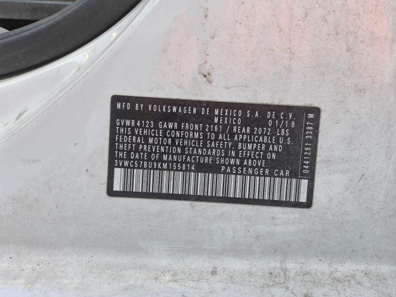 66968166 :رقم المزاد ، 3VWC57BU9KM155814 vin ، 2019 Volkswagen Jetta مزاد بيع