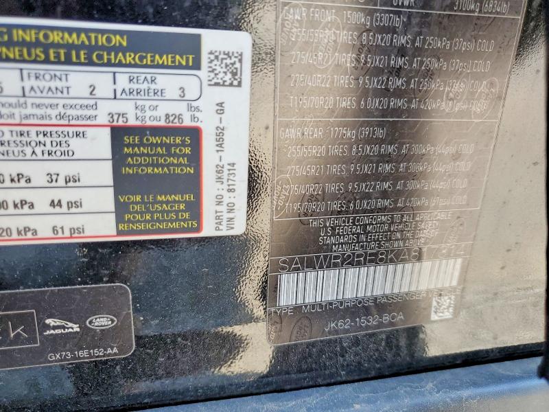 Продажа на аукционе авто 2019 Land Rover Range Rover Sport, vin: SALWR2RE8KA817314, номер лота: 63949616