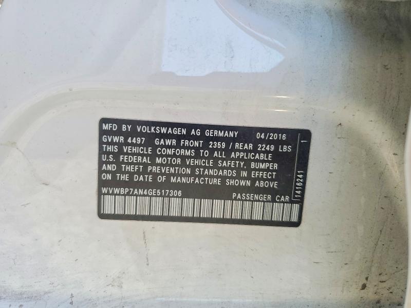 Aukcja sprzedaży 2016 Volkswagen Cc, vin: WVWBP7AN4GE517306, numer aukcji: 67147416