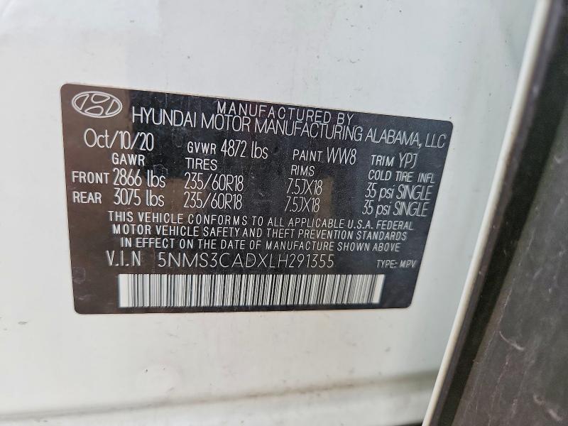 Продажа на аукционе авто 2020 Hyundai Santa Fe, vin: 5NMS3CADXLH291355, номер лота: 64025296