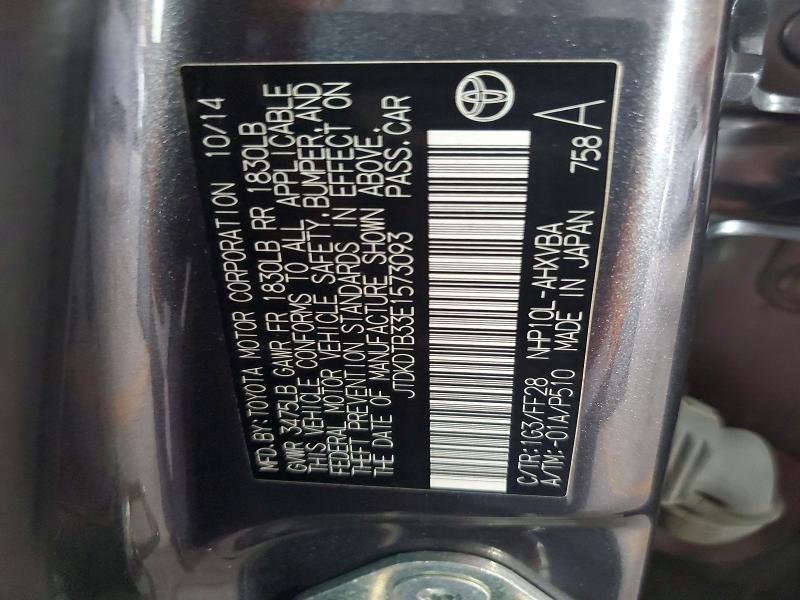 Aukcja sprzedaży 2014 Toyota Prius C, vin: JTDKDTB33E1573093, numer aukcji: 64328156