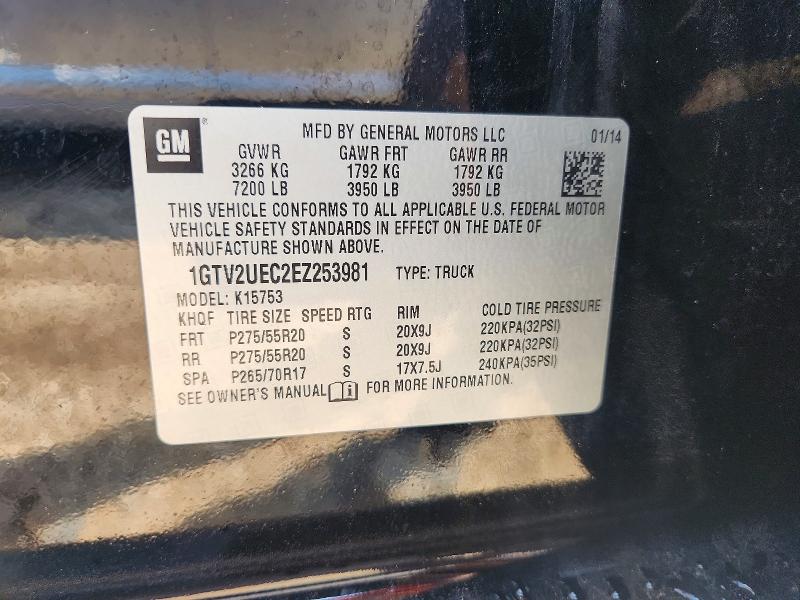 65584816 :رقم المزاد ، 1GTV2UEC2EZ253981 vin ، 2014 Gmc Sierra مزاد بيع