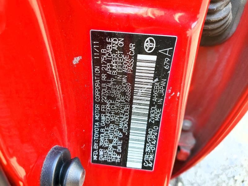 64197646 :رقم المزاد ، JTDKN3DU3B1468889 vin ، 2011 Toyota Prius مزاد بيع