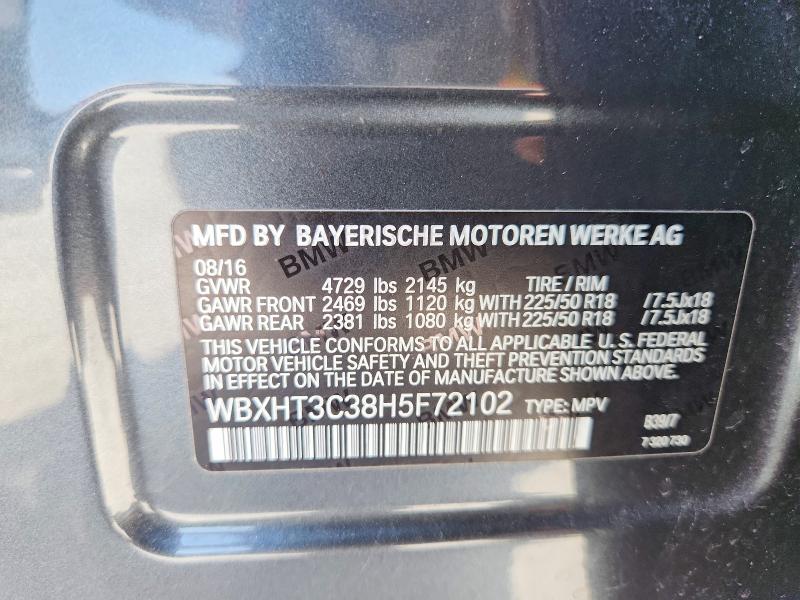 Aukcja sprzedaży 2017 Bmw X1, vin: WBXHT3C38H5F72102, numer aukcji: 64285246