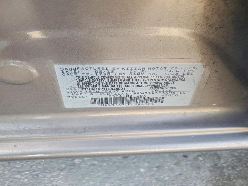 Продаж на аукціоні авто 2015 Nissan Versa, vin: 3N1CN7AP1FL944021, номер лоту: 66107496
