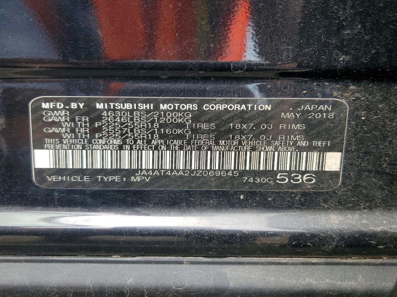 Auction sale of the 2018 Mitsubishi Eclipse Cross, vin: JA4AT4AA2JZ069645, lot number: 65492316