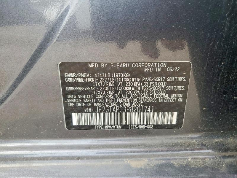 Продаж на аукціоні авто 2023 Subaru Crosstrek, vin: JF2GTAPC3P8201741, номер лоту: 63555166