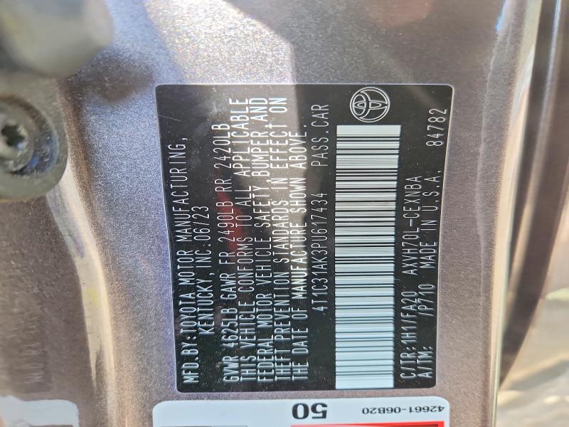 Aukcja sprzedaży 2023 Toyota Camry, vin: 4T1C31AK3PU617434, numer aukcji: 62166546