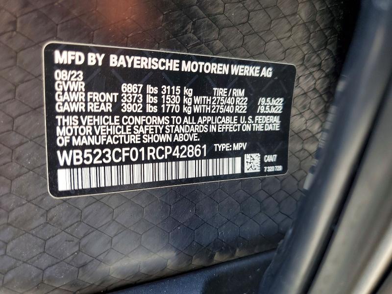 66427506 :رقم المزاد ، WB523CF01RCP42861 vin ، 2024 Bmw Ix مزاد بيع