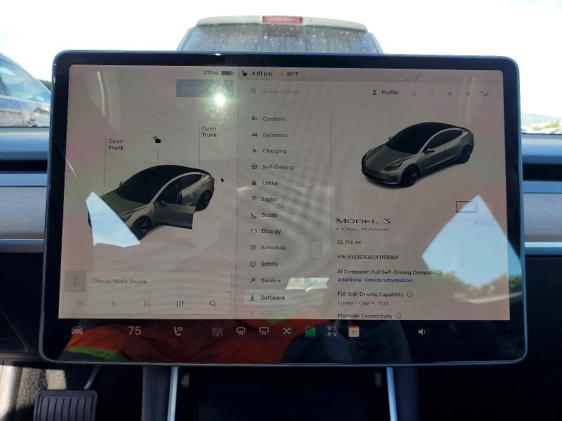 Auction sale of the 2018 Tesla Mdl 3, vin: 5YJ3E1EA2JF058801, lot number: 67109166