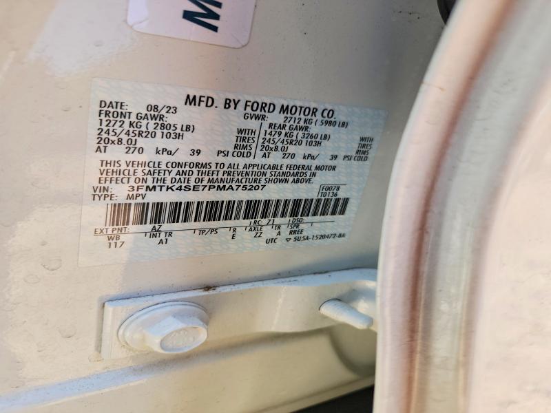 Aukcja sprzedaży 2023 Ford Mustang Mach-e, vin: 3FMTK4SE7PMA75207, numer aukcji: 65043626