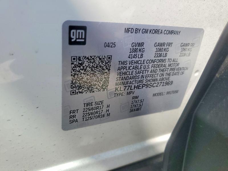 65865676 :رقم المزاد ، KL77LHEP9SC271969 vin ، 2025 Chevrolet Trax مزاد بيع