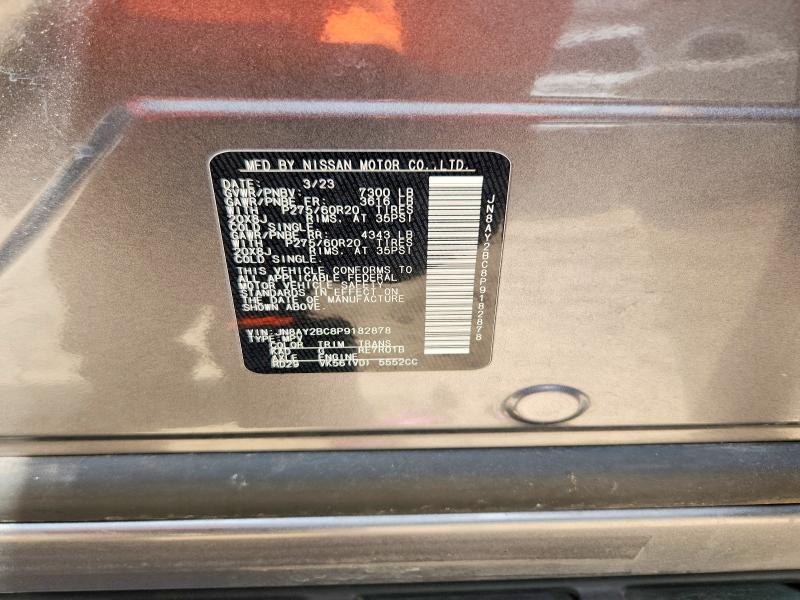 2023 Nissan Armada მანქანა იყიდება აუქციონზე, vin: JN8AY2BC8P9182878, აუქციონის ნომერი: 66417826
