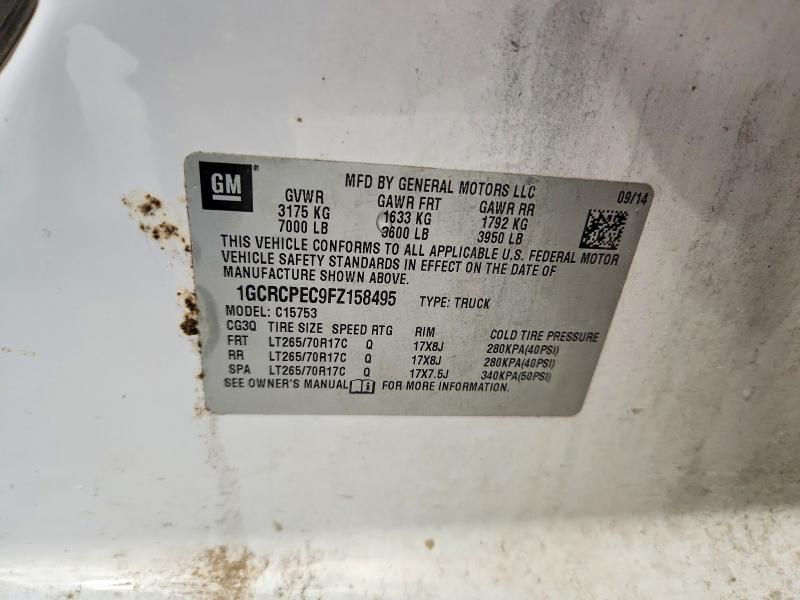 63235096 :رقم المزاد ، 1GCRCPEC9FZ158495 vin ، 2015 Chevrolet Silverado مزاد بيع