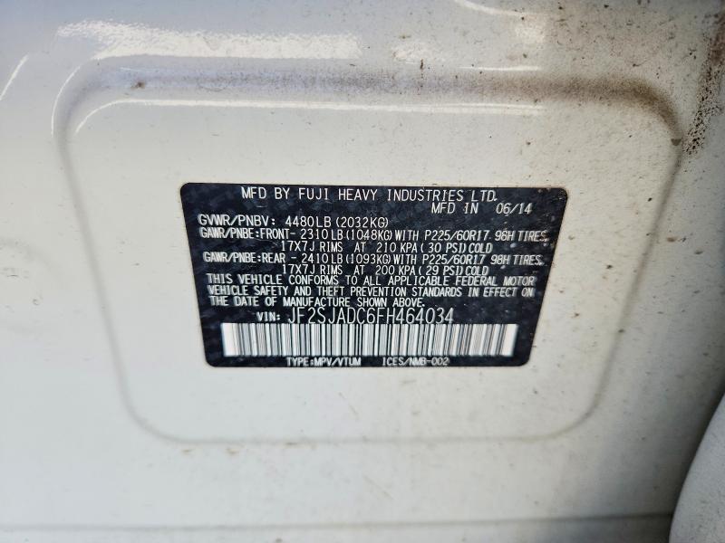 63563426 :رقم المزاد ، JF2SJADC6FH464034 vin ، 2015 Subaru Forester مزاد بيع