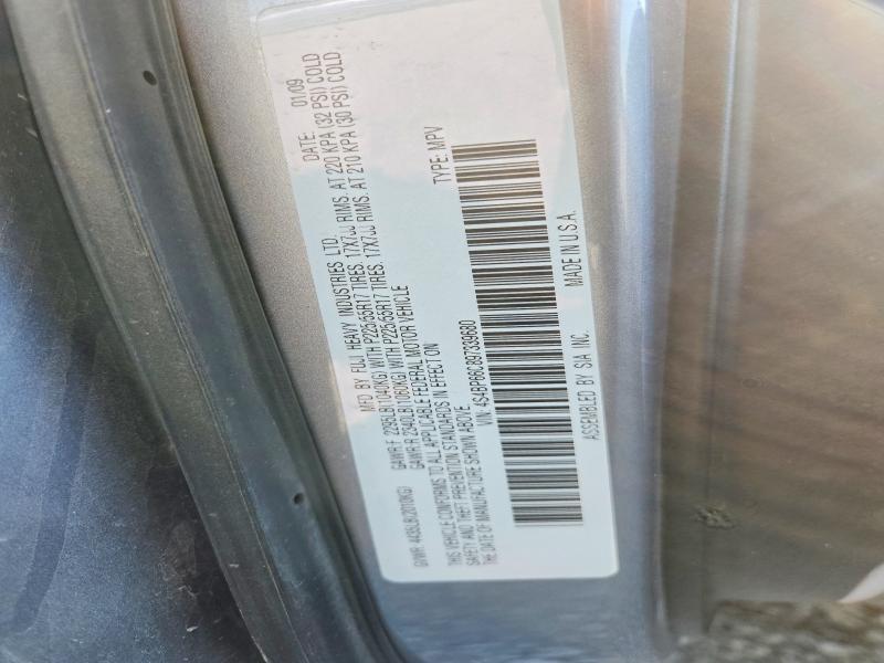 62770896 :رقم المزاد ، 4S4BP66C897339680 vin ، 2009 Subaru Outback مزاد بيع