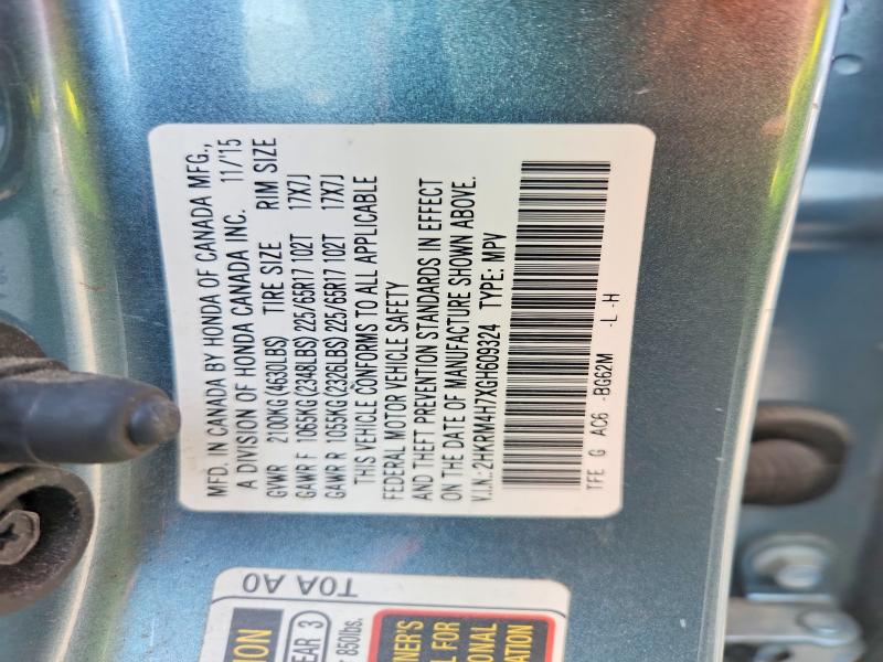 63426396 :رقم المزاد ، 2HKRM4H7XGH609324 vin ، 2016 Honda Cr-v مزاد بيع