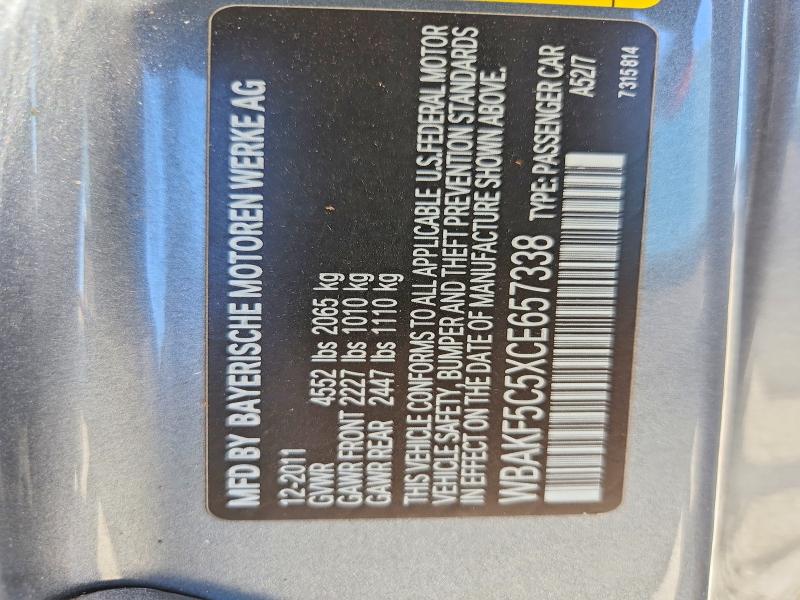 65737866 :رقم المزاد ، WBAKF5C5XCE657338 vin ، 2012 Bmw 328 مزاد بيع