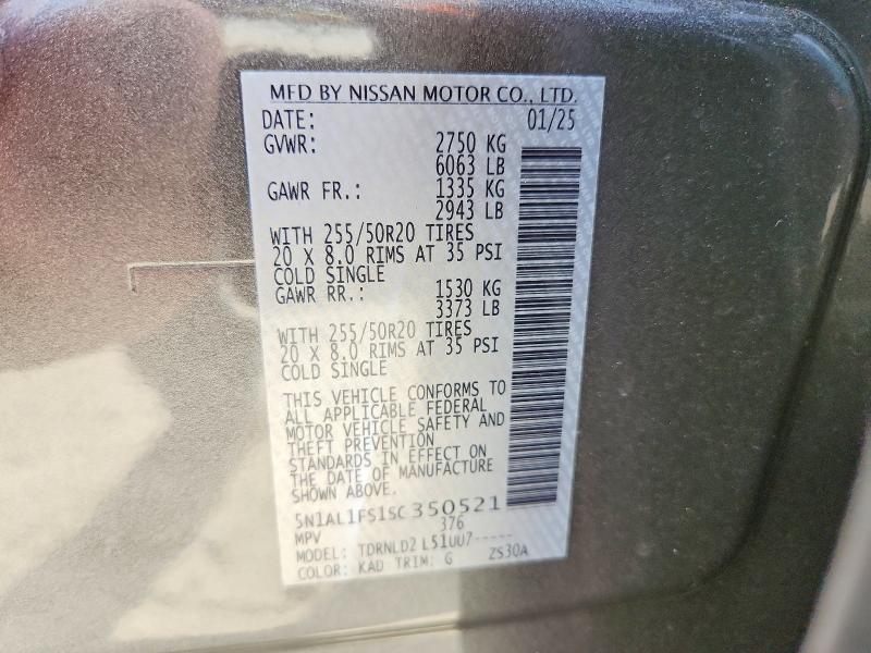 Aukcja sprzedaży 2025 Infiniti Qx60, vin: 5N1AL1FS1SC350521, numer aukcji: 66719206